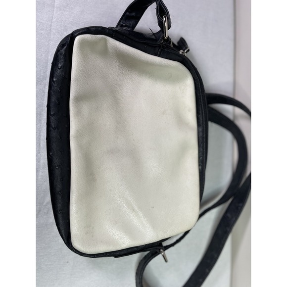 Treviso Faux Leather Black And White Handbag Over The Shoulder *flaw - Picture 2 of 8